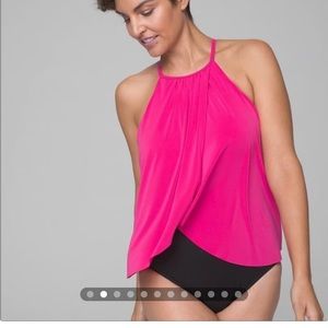 Miraclesuit Aubrey one piece pink & black swim suit. Size 16 NWT